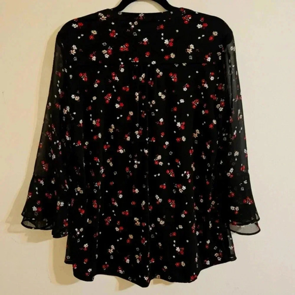 Charter Club Pintuck Floral Blouse - Picture 2 of 4